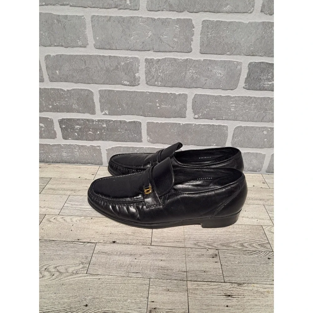 Florsheim Riva Vintage Moccasin Black Leather Loafers Comfort Mens Shoes Size 11